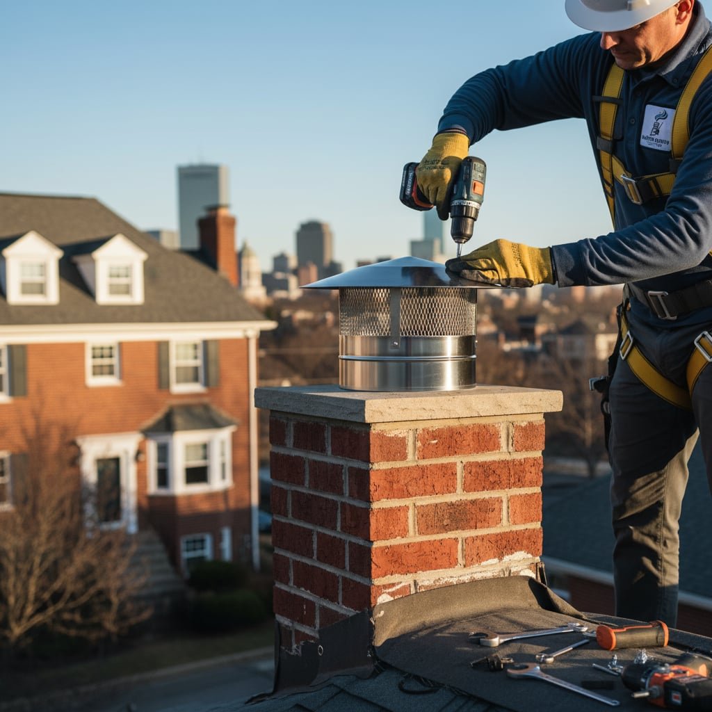 Boston Chimney Cap Installation